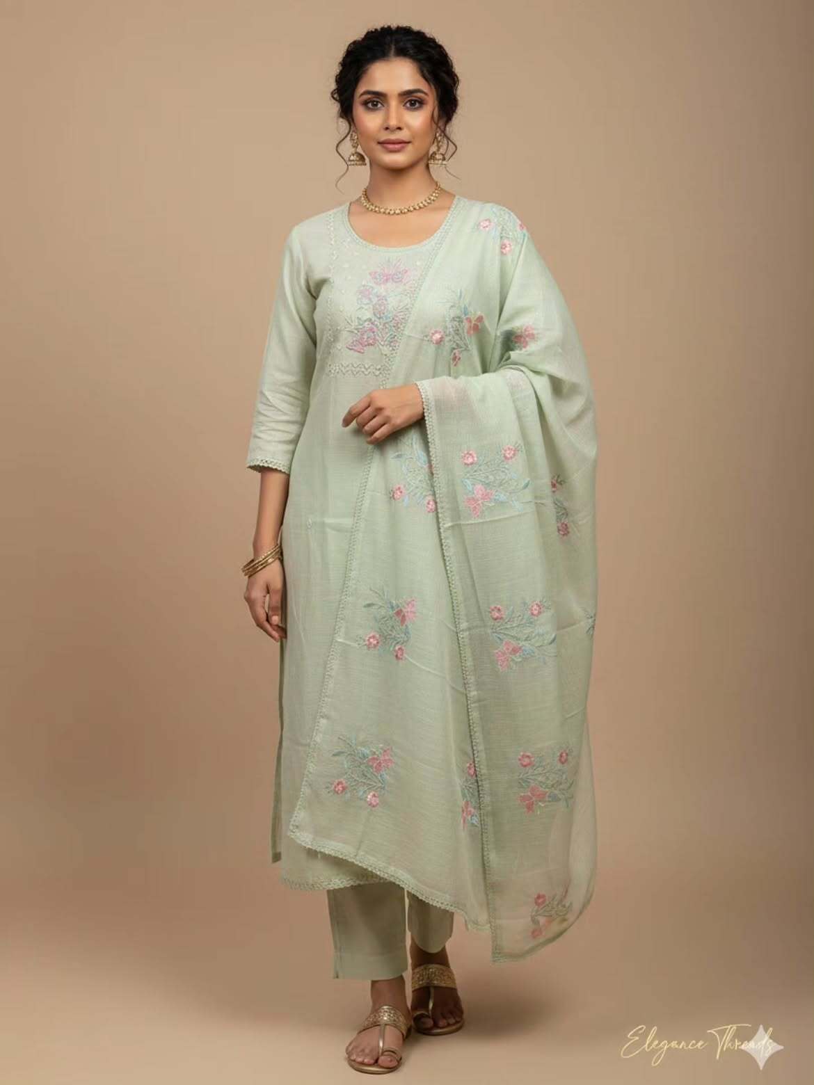 Women's Embroidered Kurta Set with Dupatta | Premium Ethnic Wear | Casual & Festive