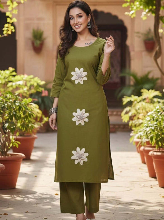 Women's Embroidered Kurta Set with Dupatta | Premium Ethnic Wear | Casual & Festive